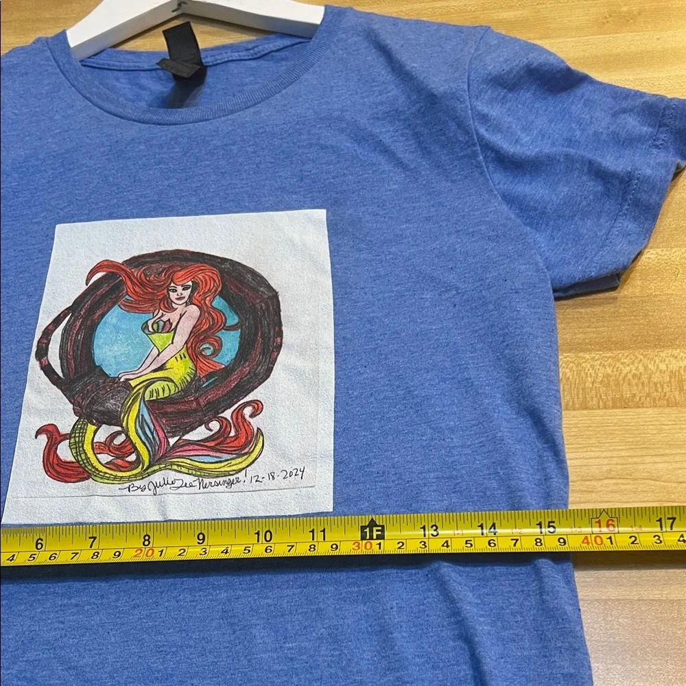 #*098=Julie Lee Nersinger Art  T-Shirt with Mermaid Design. - Picture 4 of 13